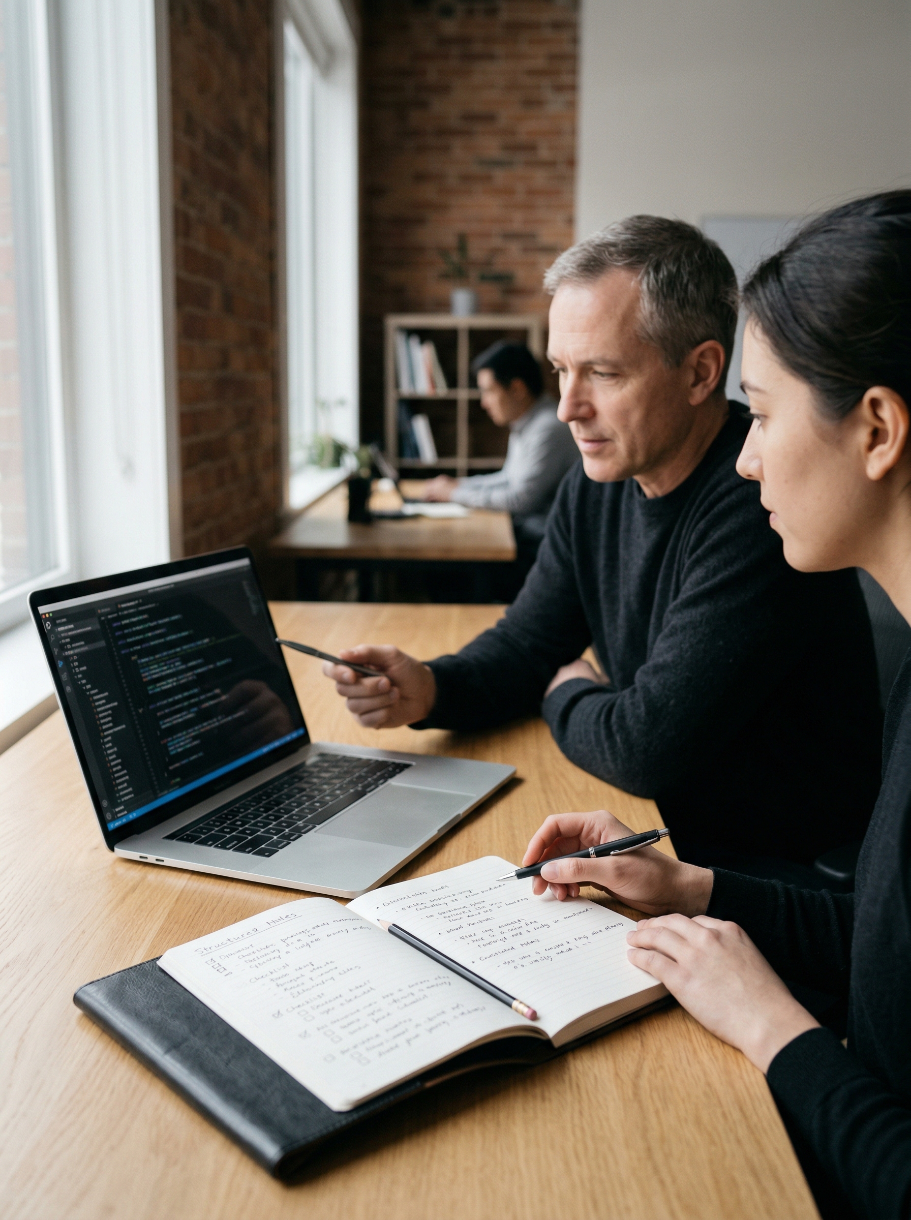Workflow-Diagramm auf einem Monitor